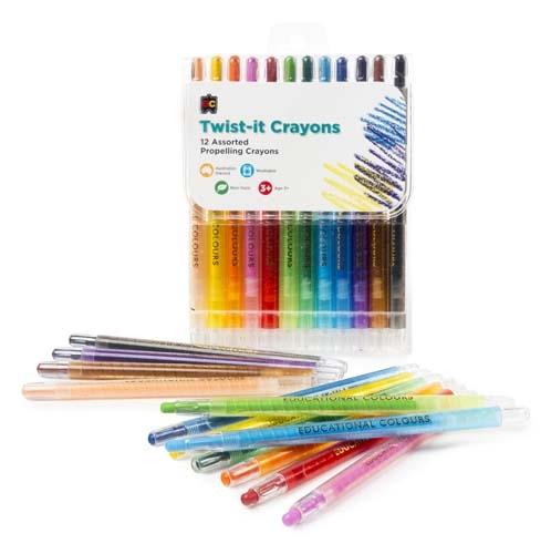 12 Bright Twist Crayons